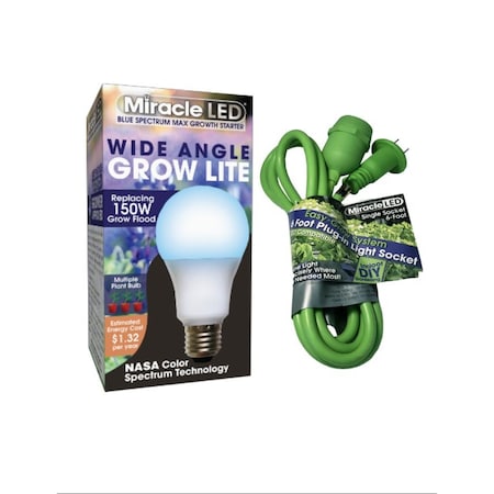 Miracle Led Multi-Plant WIDE ANGLE Blue Spectrum Grow Light, Single Socket Fixture 802924